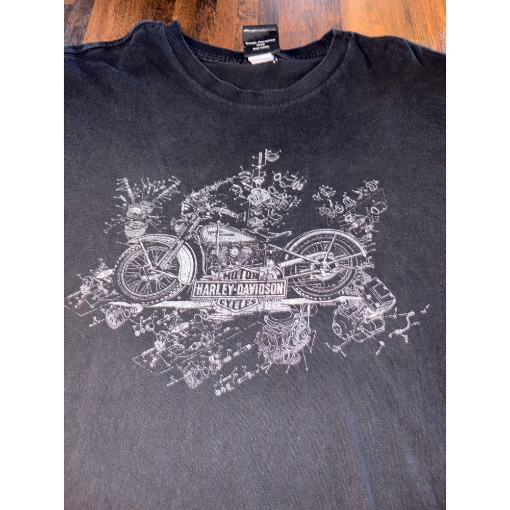 Harley Davidson Cannonball Terre Haute Indiana Graphic T-Shirt Mens XL Black